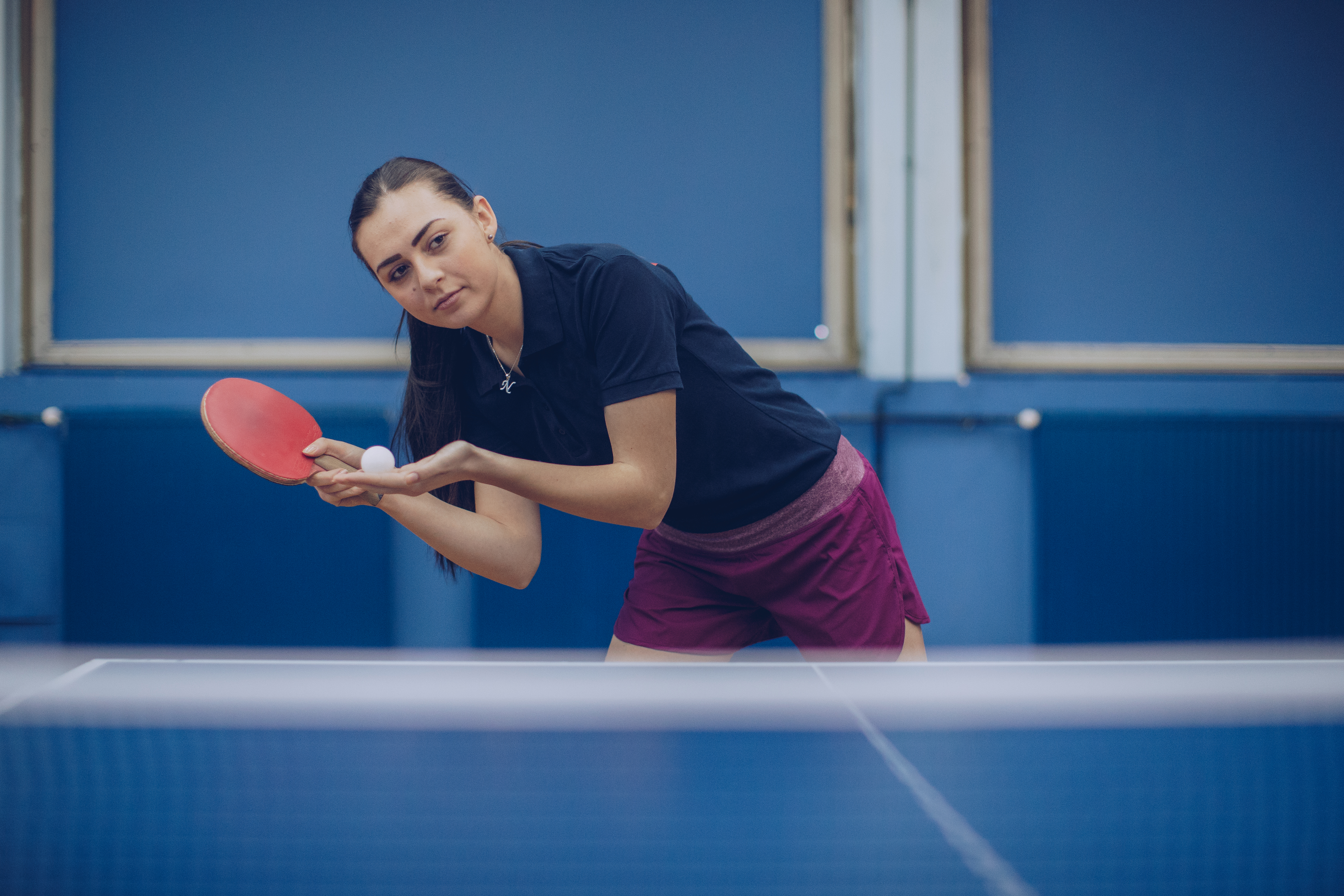 Tafeltennisster slaat op