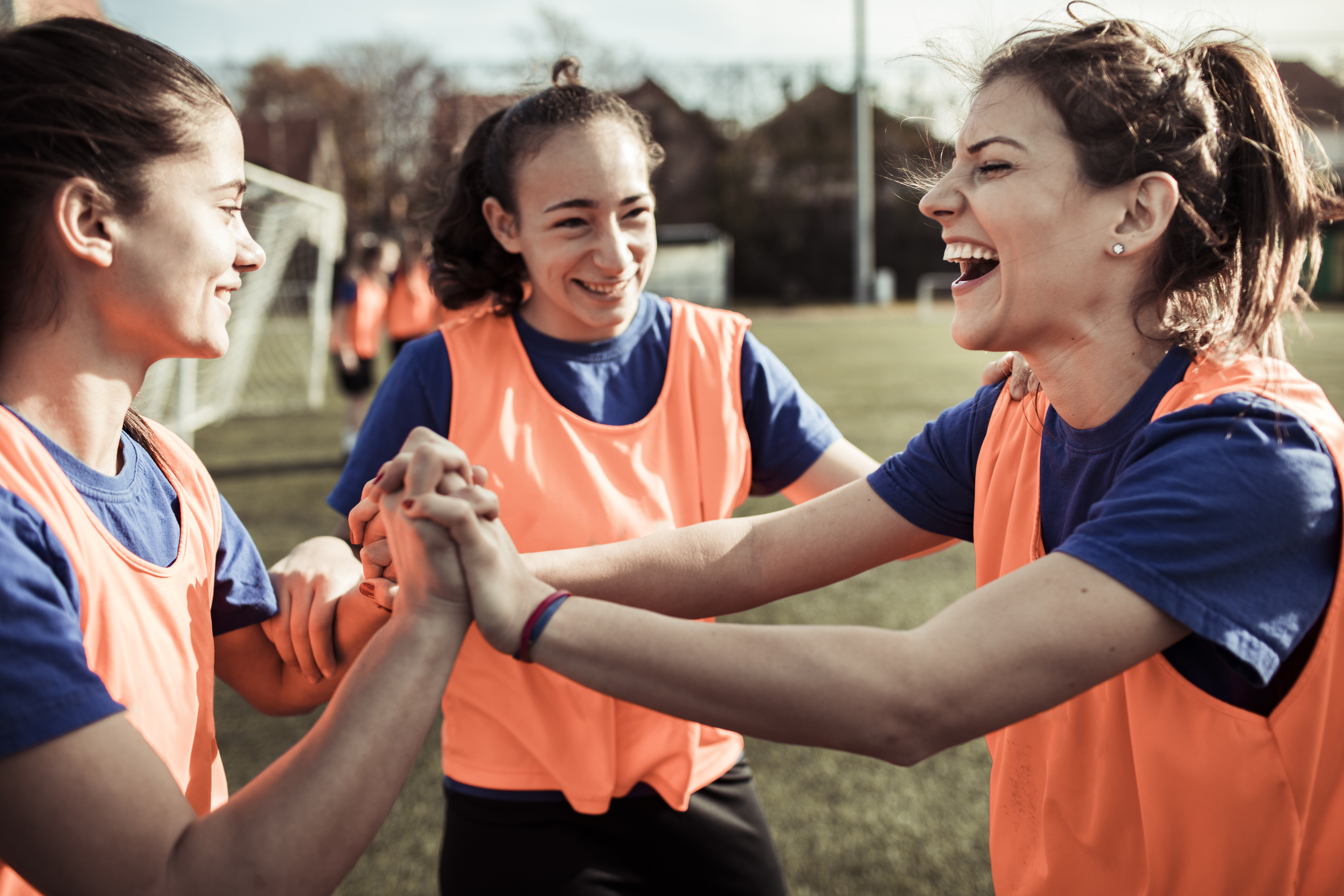 Close up of a female soccer team