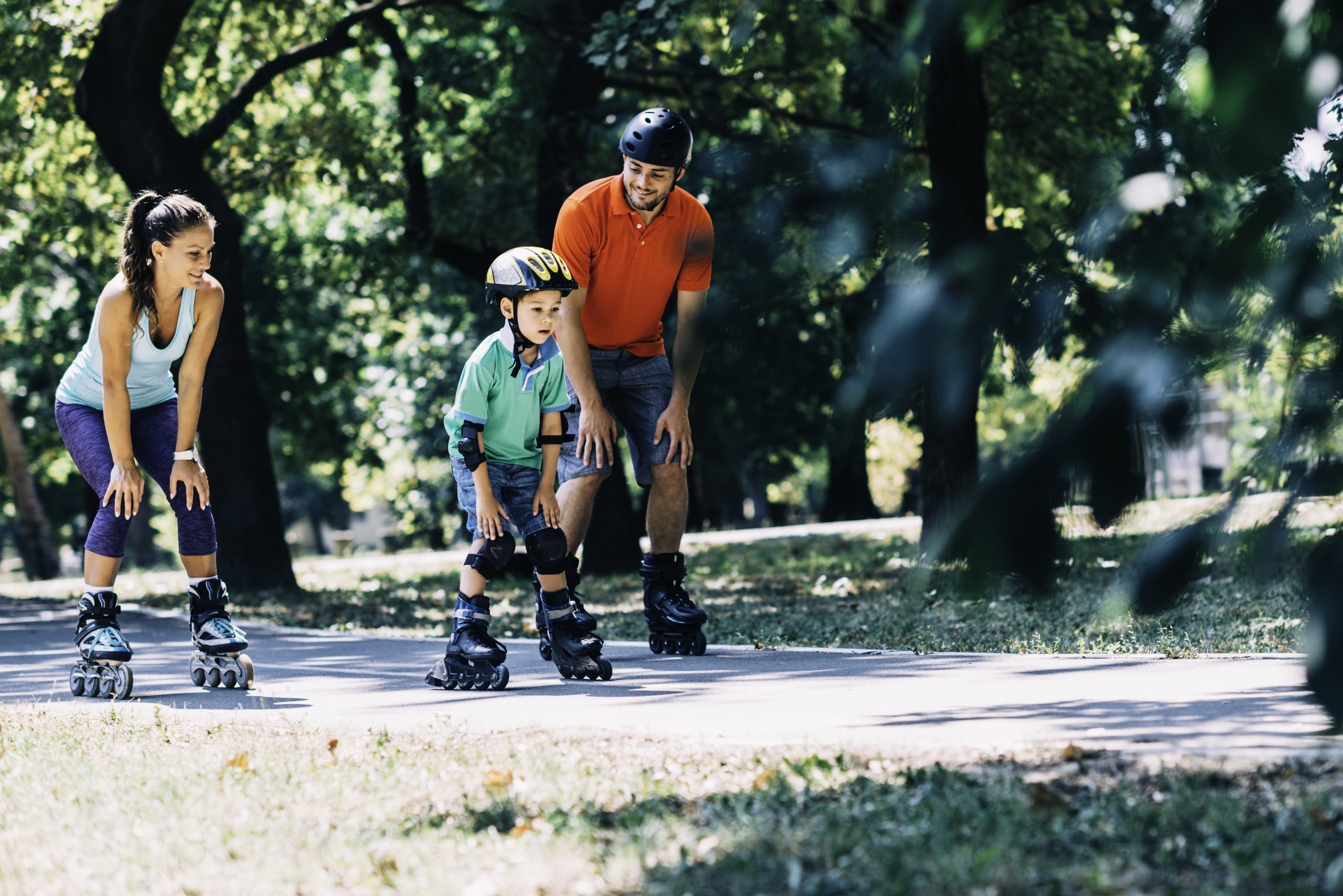 Weekend family activities, skating in the park
